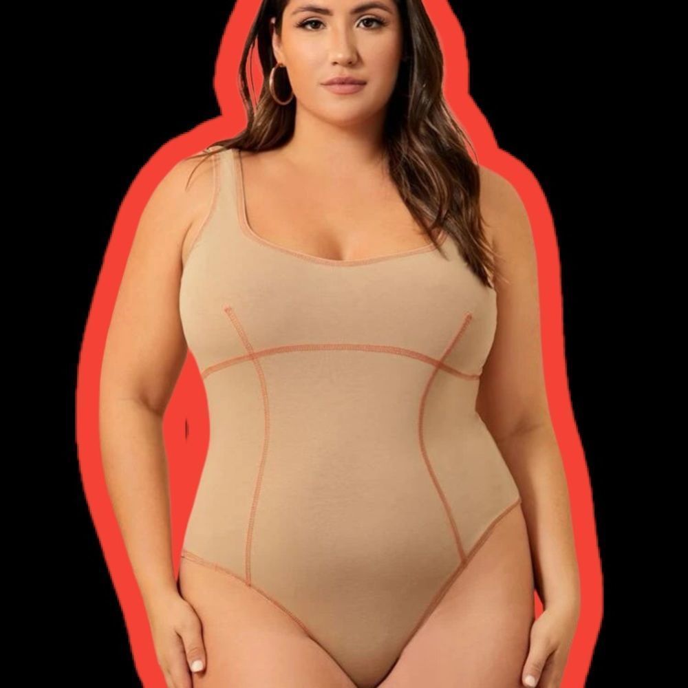 SHEIN | Plus Contrast Stitch Bodysuit